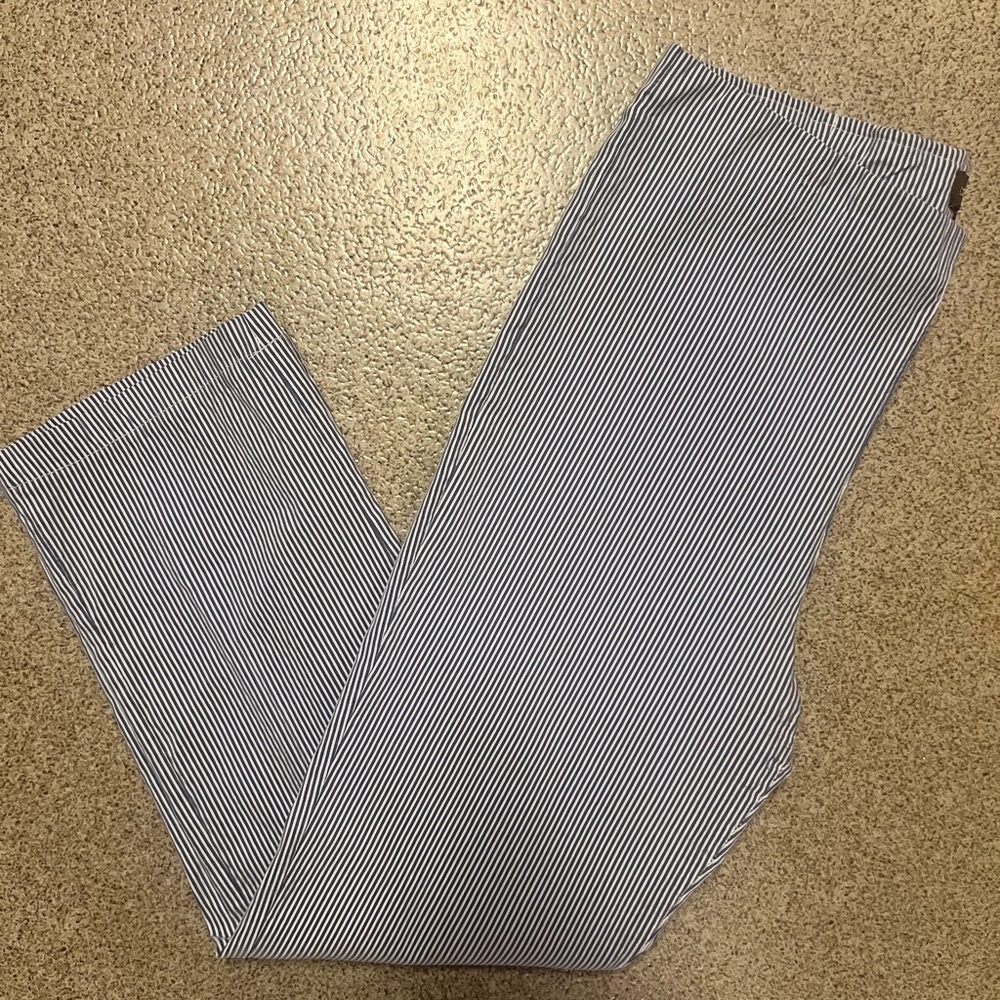 Crosby Blue and White Pinstripe Ankle Pants